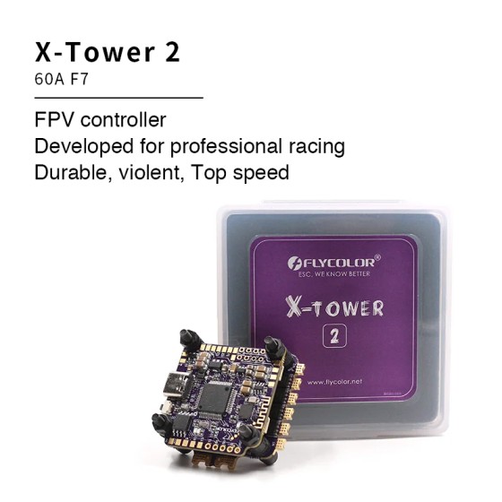 Wholesale Flycolor  X-Tower2 F760A Stack BL-32  to Adjust Parameters  MPU-6000  for Racing Drone Quadcopter